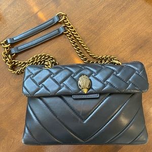 Black Kurt Geiger London Kensington Quilted Leather Shoulder Bag